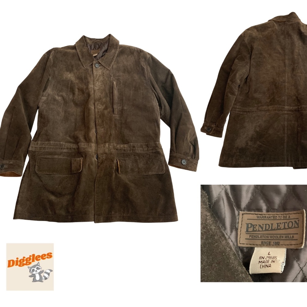 Pendleton Leather Jacket Brown Vintage